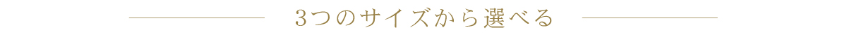 3つのサイズから選べる