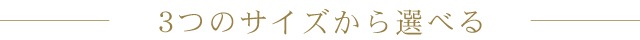 3つのサイズから選べる