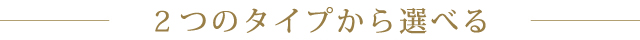 2つのタイプから選べる