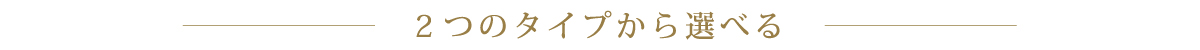 2つのタイプから選べる