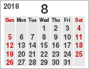 来月カレンダー